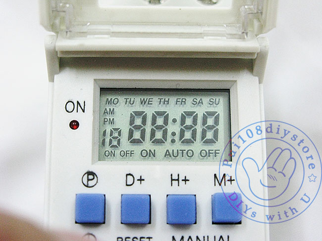 ภาพหน้าจอรีเซท เครื่องตั้งเวลา 1 ช่อง ชนิดดิจิตอล AHC15A digital timer, LCD reset screen pictrue