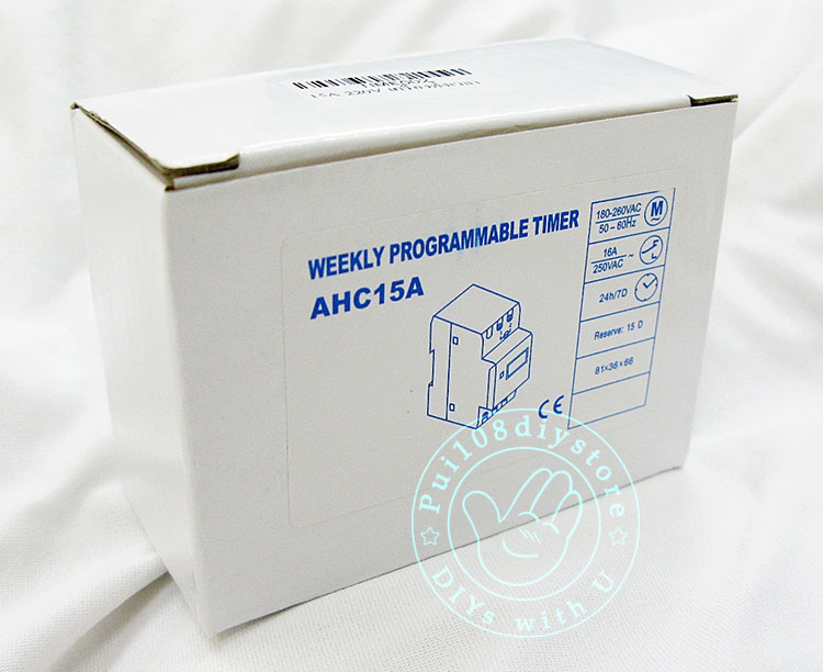 ภาพกล่อง เครื่องตั้งเวลา 1 ช่อง ชนิดดิจิตอล AHC15A digital timer, box picture