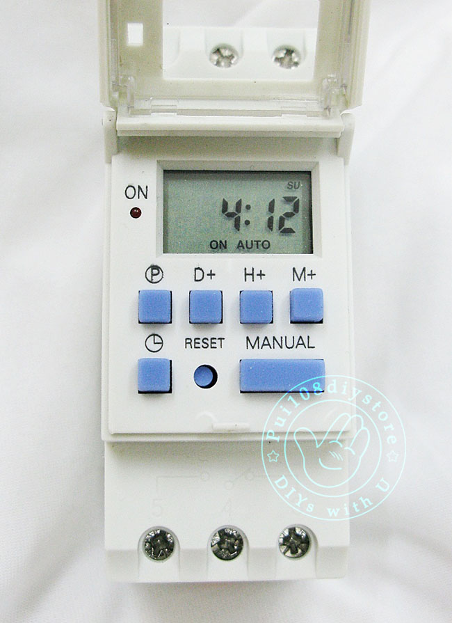 ภาพเปิดฝา เครื่องตั้งเวลา 1 ช่อง ชนิดดิจิตอล AHC15A digital timer ,open cover picture