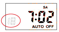 ภาพหน้าจอ แสดงสัญลักษณ์ในโหมดเปิด-ปิด AHC15A ,ON-OFF mode screen sign, description