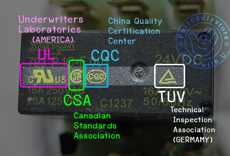 ตัวอย่าง สัญลักษณ์มาตรฐาน รับรองผลิตภัณฑ์ ต่างประเทศ UL CSA CQC TUV approved