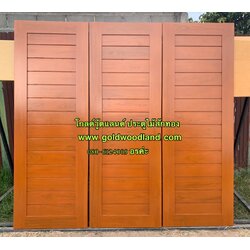 ประตูไม้สักบานเดี่ยว พร้อมทำสี โมเดิร์น GB - 58