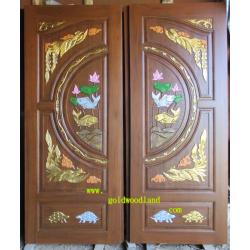 ประตูไม้สัก บานคู่ GBB - 63 (คลิกรายละเอียดที่รูป)