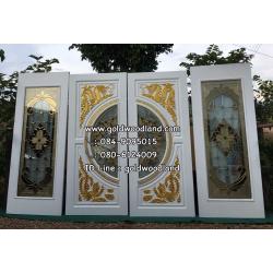 ประตูไม้สักกระจกนิรภัย GBBB - 125