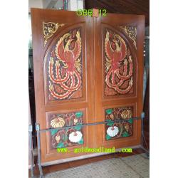 ประตูไม้สัก บานคู่ GBB - 12 (คลิกรายละเอียดที่รูป)
