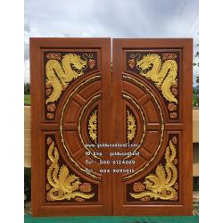 ประตูไม้สัก บานคู่ GBB - 96 (คลิกรายละเอียดที่รูป)