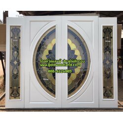 ประตูไม้สักกระจกนิรภัย GBBB - 322