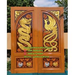 ประตูไม้สัก บานคู่ GBB - 117 (คลิกรายละเอียดที่รูป)