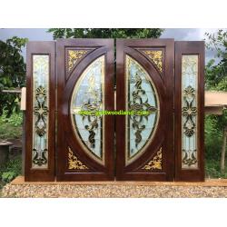 ประตูไม้สักกระจกนิรภัย GBBB - 39