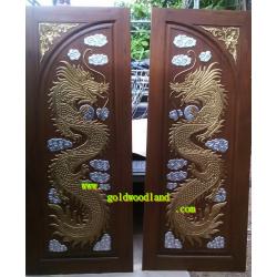 ประตูไม้สัก บานคู่ GBB - 57 (คลิกรายละเอียดที่รูป)