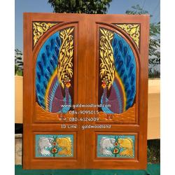 ประตูไม้สัก บานคู่ GBB - 77 (คลิกรายละเอียดที่รูป)