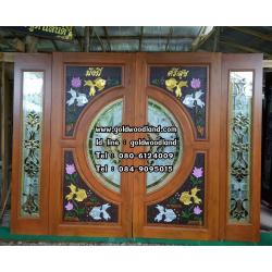 ประตูไม้สักกระจกนิรภัย GBBB - 06 (คลิกรายละเอียดที่รูป)