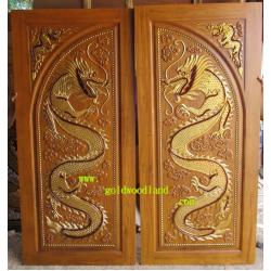 ประตูไม้สัก บานคู่ GBB - 60 (คลิกรายละเอียดที่รูป)