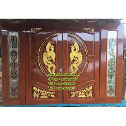 ประตูไม้สักกระจกนิรภัย GBBB - 28