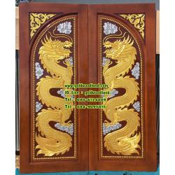 ประตูไม้สัก บานคู่ GBB - 14 (คลิกรายละเอียดที่รูป)