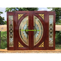ประตูไม้สักกระจกนิรภัย GBBB - 01 (คลิกรายละเอียดที่รูป)