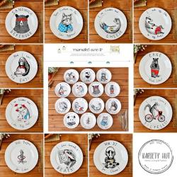 จานเซรามิค 8 นิ้ว จานสวยๆ ลายสัตว์