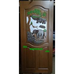 ประตูไม้สักบานเดี่ยว GB - 40