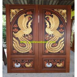 ประตูไม้สัก บานคู่ GBB - 83 (คลิกรายละเอียดที่รูป)