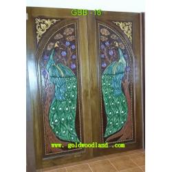 ประตูไม้สัก บานคู่ GBB - 18 (คลิกรายละเอียดที่รูป)