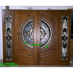 ประตูไม้สักกระจกนิรภัย GBBB - 47