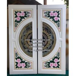 ประตูไม้สักกระจกนิรภัย GBBB - 126