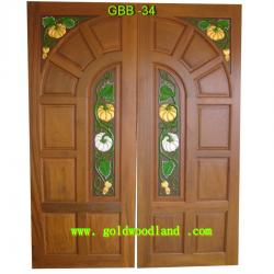 ประตูไม้สัก บานคู่ GBB - 34 (คลิกรายละเอียดที่รูป)