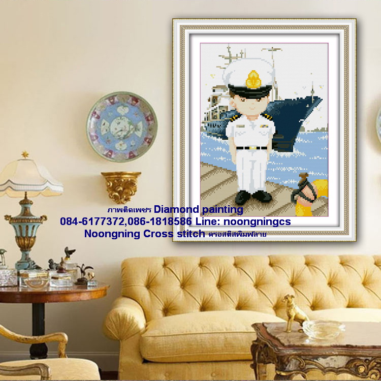 บอลลูน ทุ่งลาเวนเดอร์ ครอสติสคริสตัล Diamond painting โมเสก ภาพติดเพชร งานฝีมือ DIY