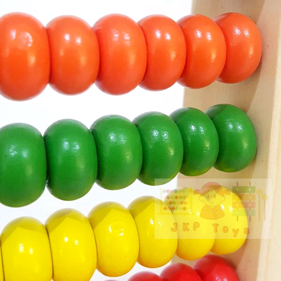 ของเล่นไม้เสริมพัฒนาการ ลูกคิด 10 แถว สอนนับเลข ขนาดเล็ก ใช้ตัั้งโต๊ะเล่นได้