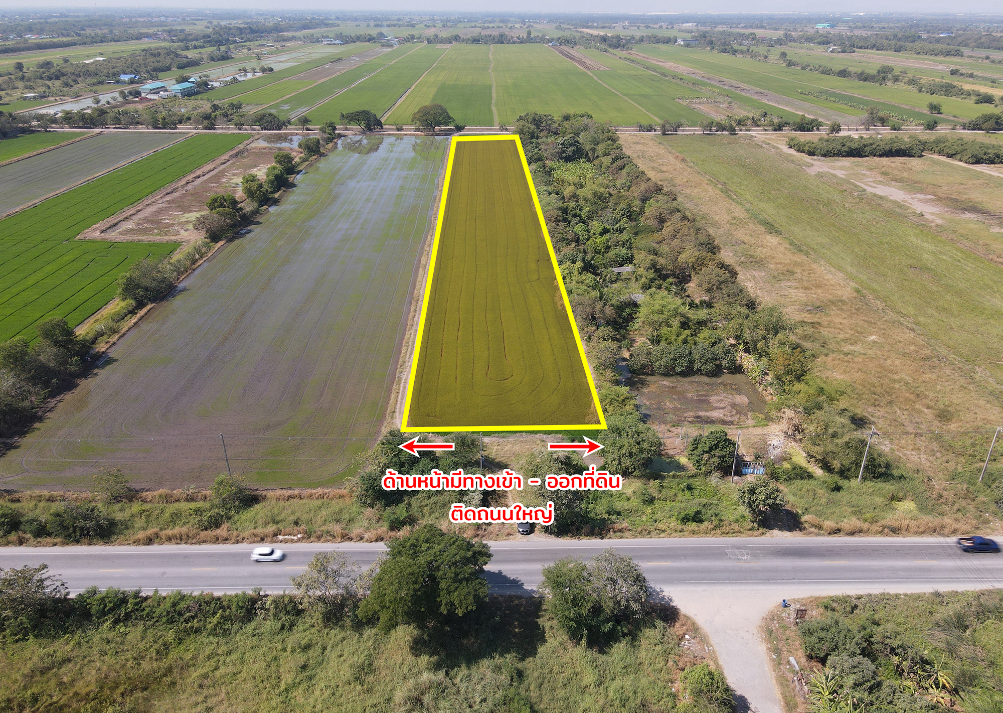 76967-ขายที่ดิน ติดถนน ธัญบุรี-วังน้อย คลองหลวง ปทุมธานี