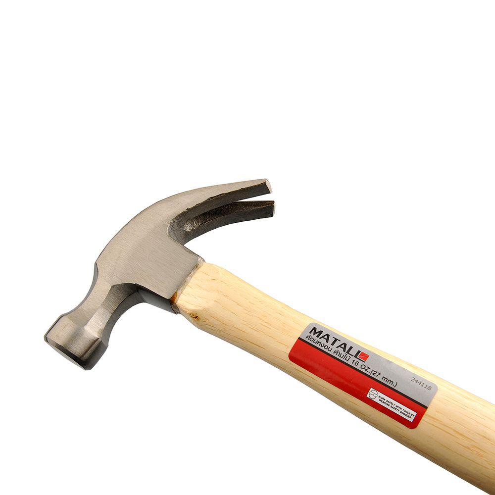ค้อนหงอน ด้ามไม้ MATALL DT-HMP81012 27 MM 27MM WOODEN GRIP MATALL NAIL HAMMER
