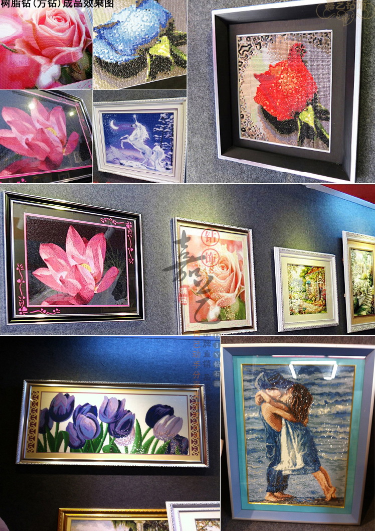 กุหลาบ หงส์คู่ ครอสติสคริสตัล Diamond painting โมเสก ภาพติดเพชร งานฝีมือ DIY