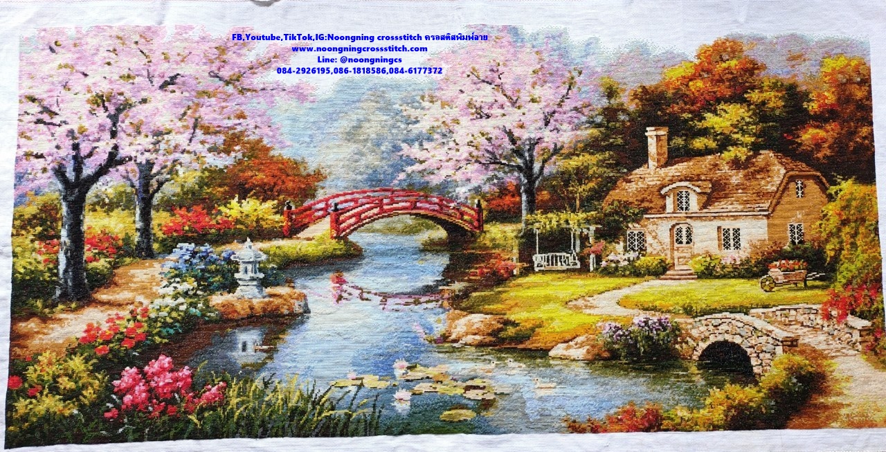 ครอสติสปักสำเร็จ ขนาด150x70cm ไม่รวมกรอบ งานฝีมือ DIY