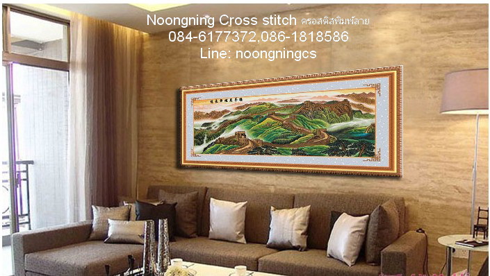 นกยูง ชุดปักครอสติช พิมพ์ลาย ชุดปักครอสติช พิมพ์ลาย ครอสติสจีน งานฝีมือ DIY