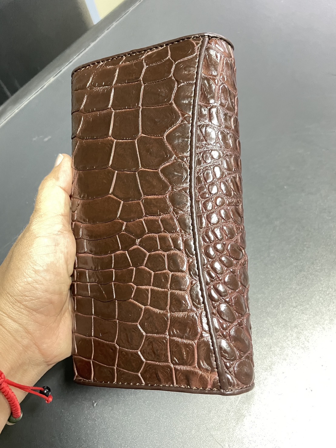 กระเป๋าหนังจระเข้แท้แบบ3พับ (หนังขา)