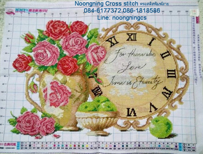 นกยูง ชุดปักครอสติส พิมพ์ลาย ครอสติสจีน งานฝีมือทำที่บ้าน DIY