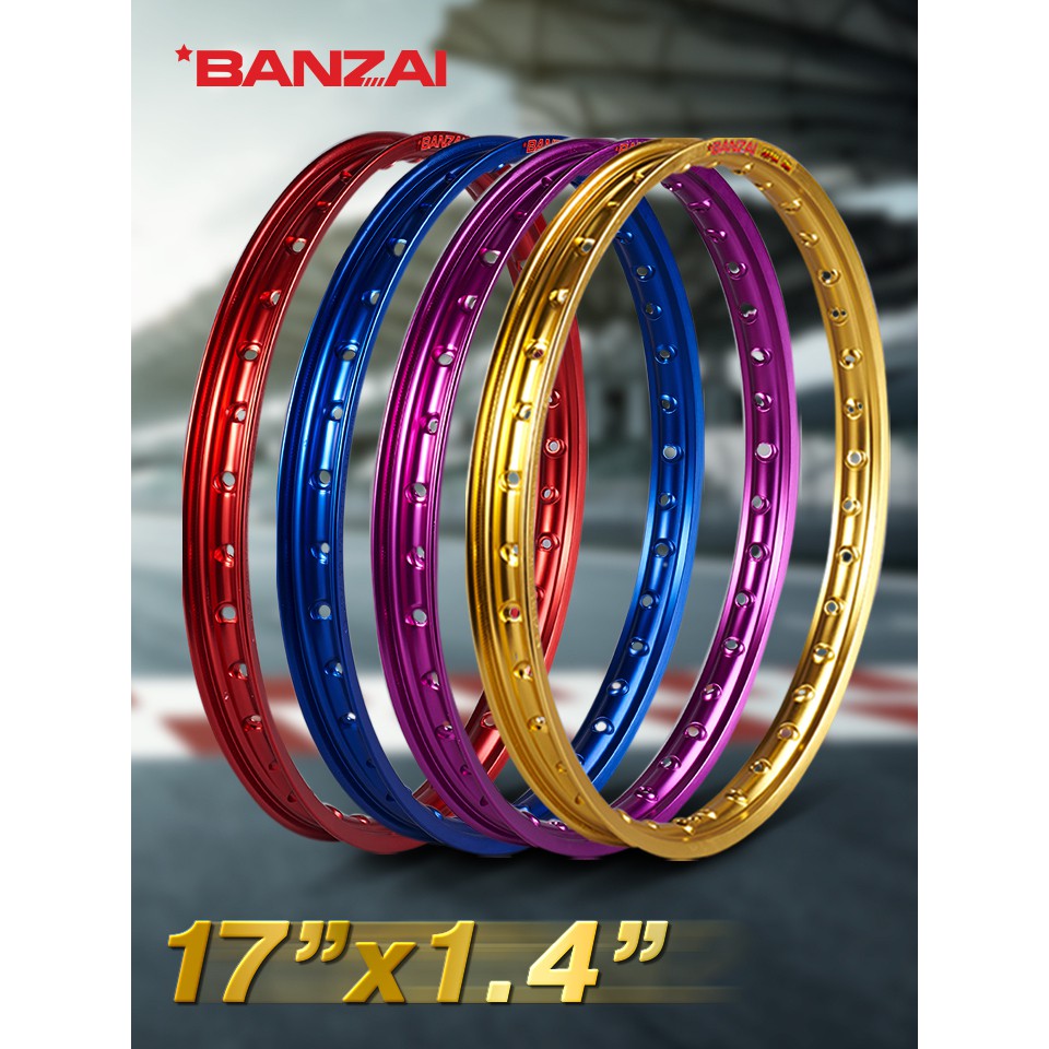 !!สินค้าขายดี!! BANZAI วงล้อรถมอเตอร์ไซค์ แม็กรถมอไซค์ 1.4 x 17 นิ้ว BANZAI Motorbike Rim