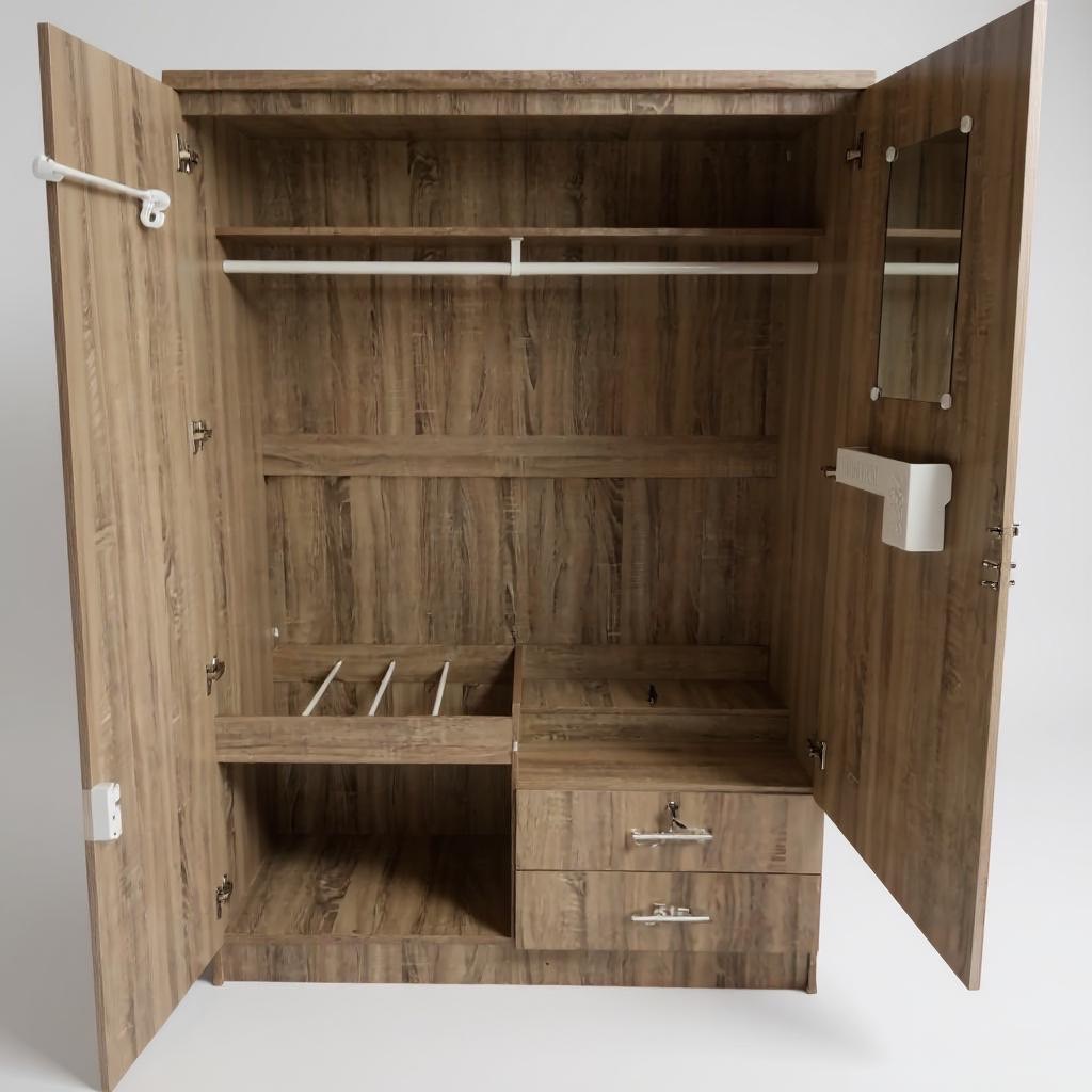 ตู้เสื้อผ้า ขนาด 120 ซม. สีโซลิค- วัสดุไม้พาร์ติเคิลบอร์ด แข็งแรง ทนทาน