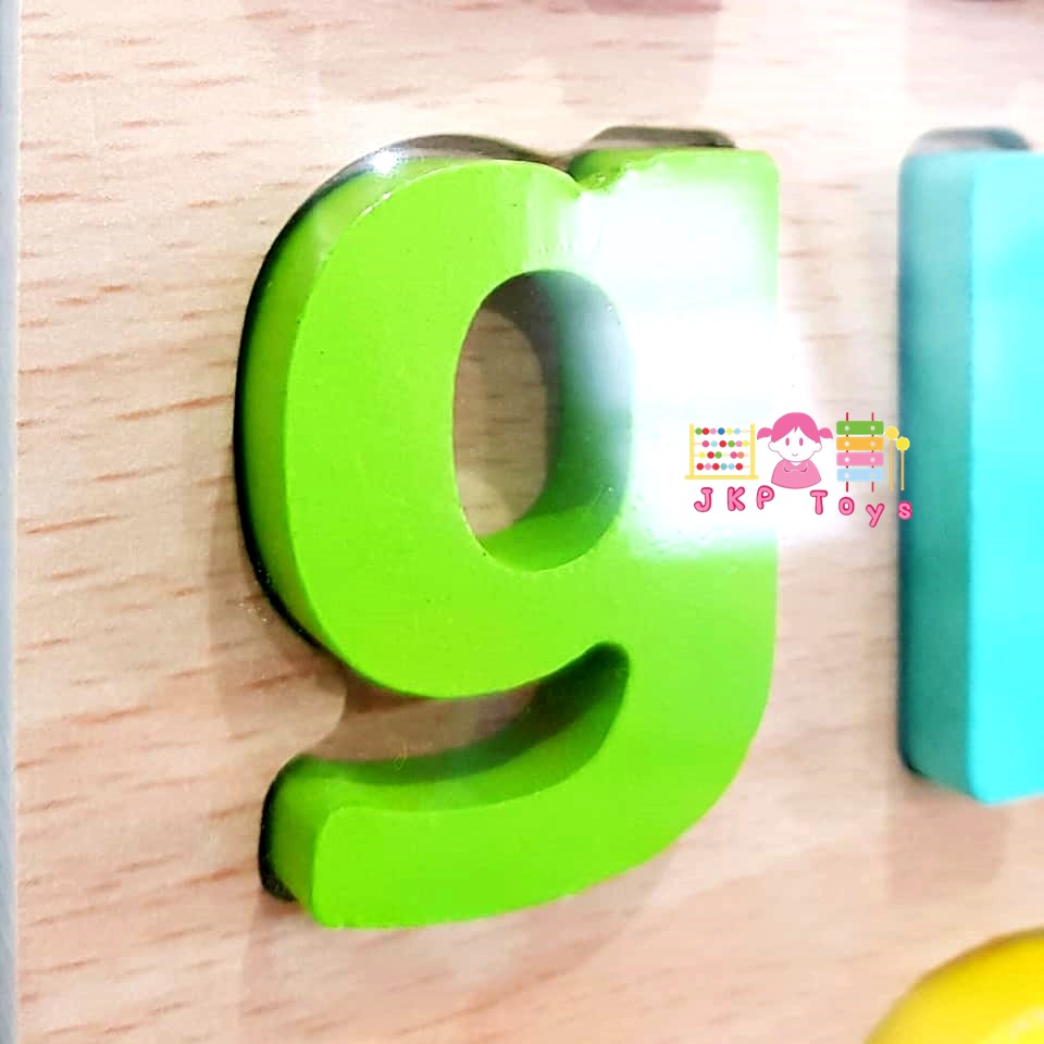 ของเล่นเสริมพัฒนาการ ของเล่นไม้ ชุดกระดานนูน a-z พิมพ์เล็ก