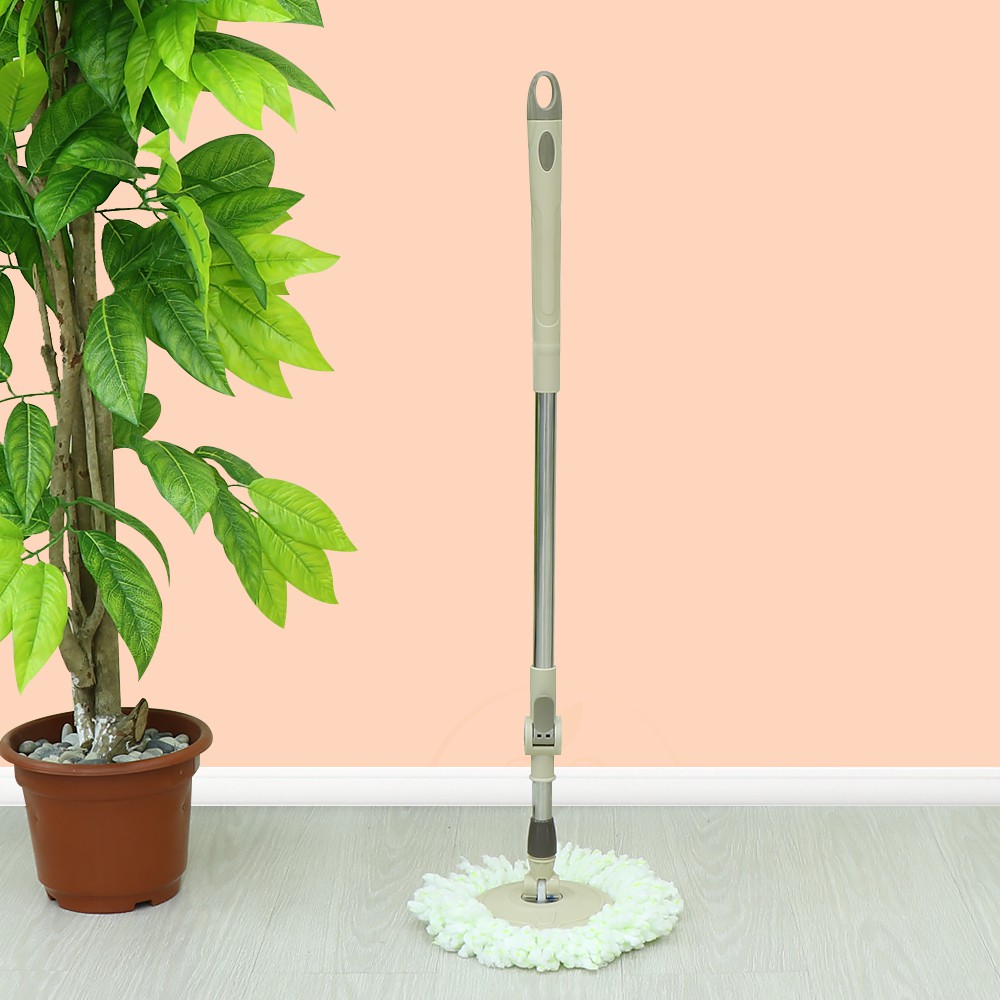 Spin Mop ไม้ถูพื้น หมุนได้ 360 องศา พร้อมผ้าไมโครไฟเบอร์ 1ชิ้น ใช้กับถังปั่น ประหยัดแรง