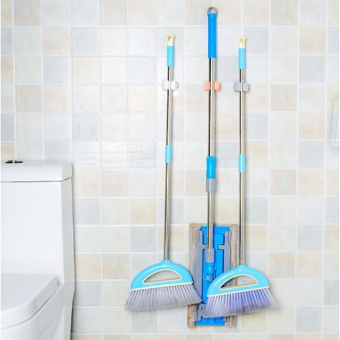 ที่แขวนไม้ถูพื้น ไม้กวาด แบบติดผนัง กาวแน่น จัดระเบียบบ้าน