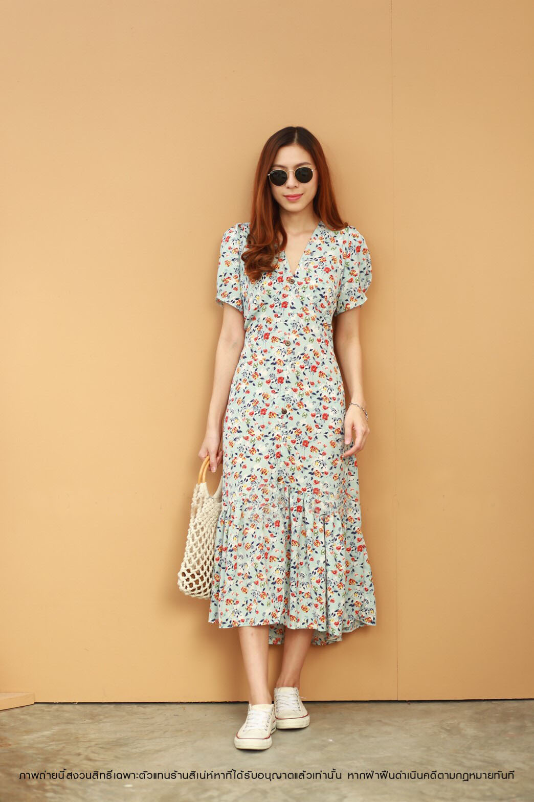 MD0040 เดรสแฟชั่น ชุดเดรสยาว แม็กซี่เดรส Maxidress ลายดอก Maxxi Dress