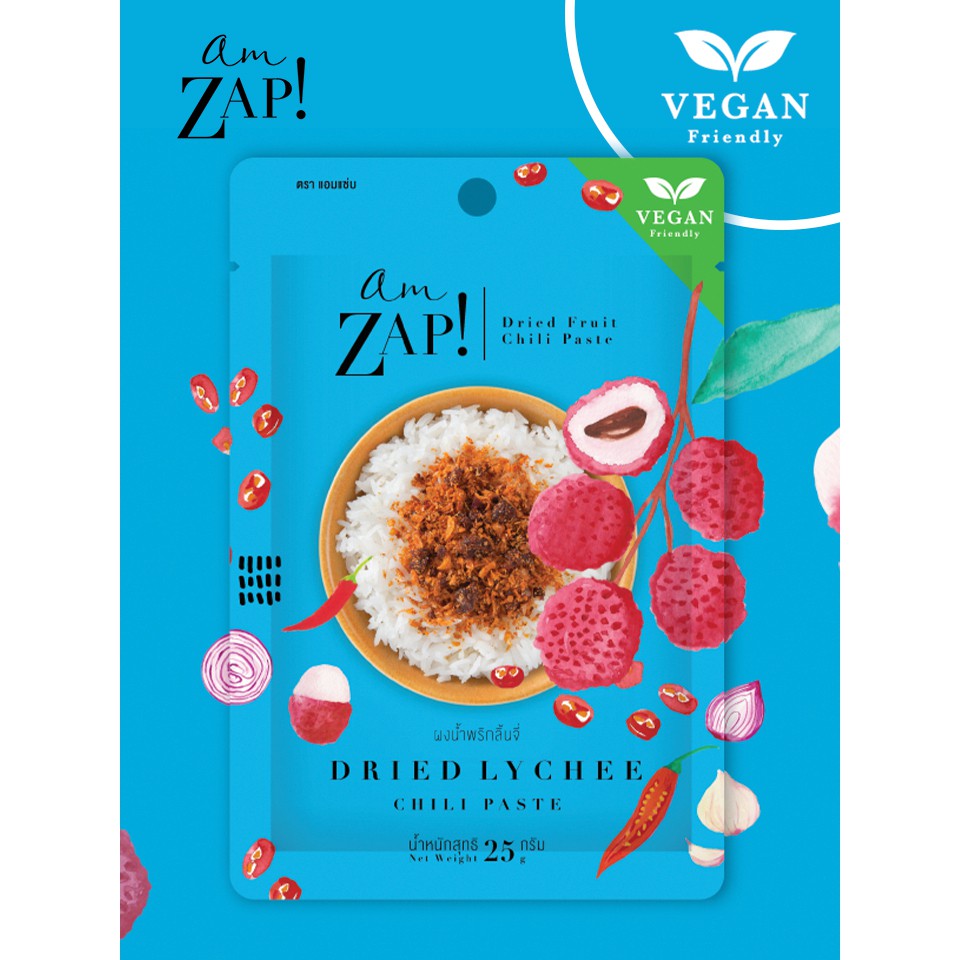 !!สินค้าขายดี!! ผงน้ำพริกลิ้นจี่ ผงโรยข้าว รสลิ้นจี่ AMZAP! Dried Lychee Chili Paste