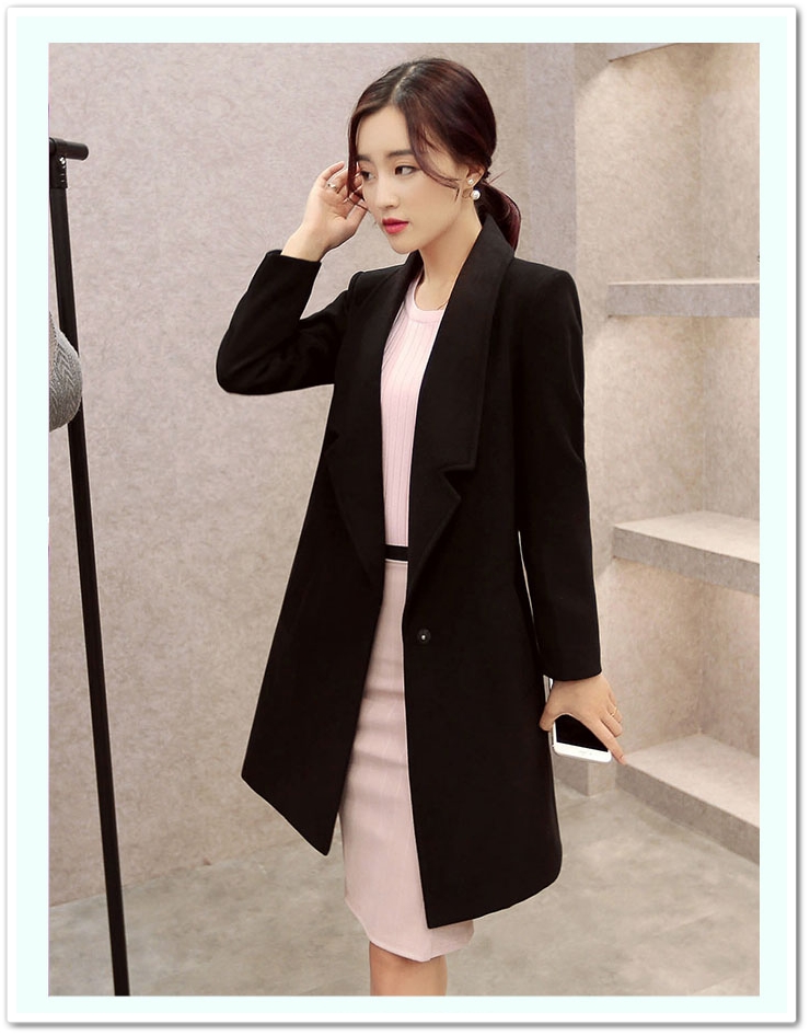เสื้อโค้ทยาวสีดำ กันหนาวงานเกาหลี ผ้าวูลแท้ๆ รุ่น "Classy Coat"ใส่แล้วสวยหรู ดูดี คลาสสิคสุดๆ (พร้อมส่ง)(S,M,L,XL)