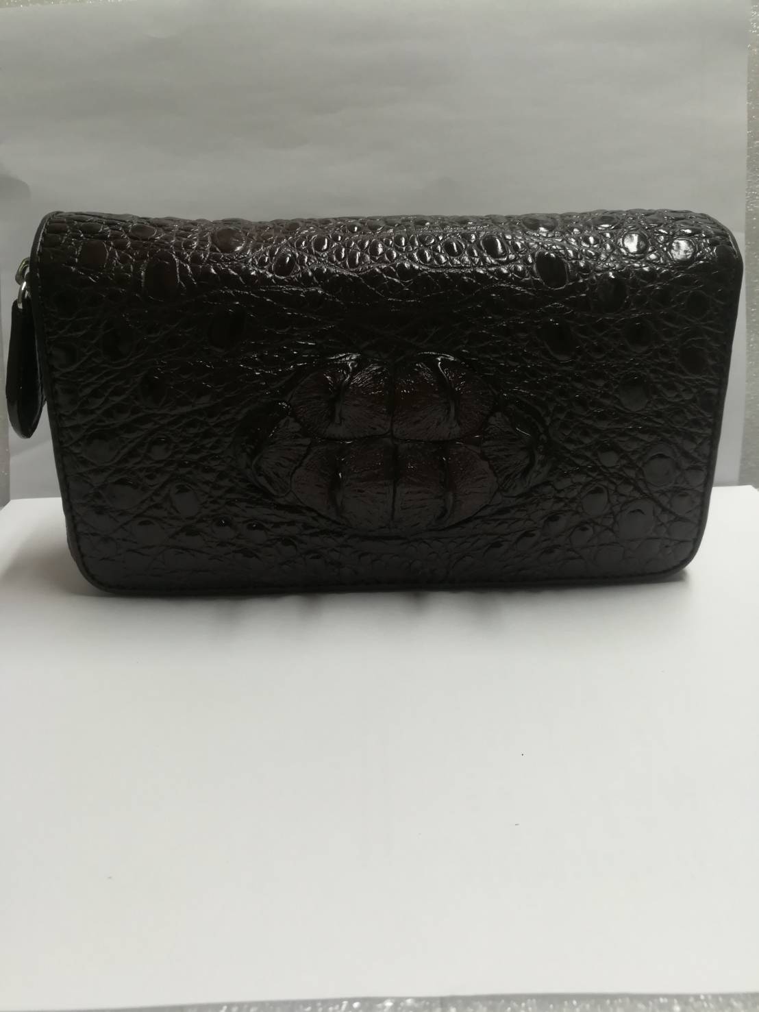 กระเป๋าหนังจระเข้แท้แบบซิปคู่(หนังกระดูกหัว)