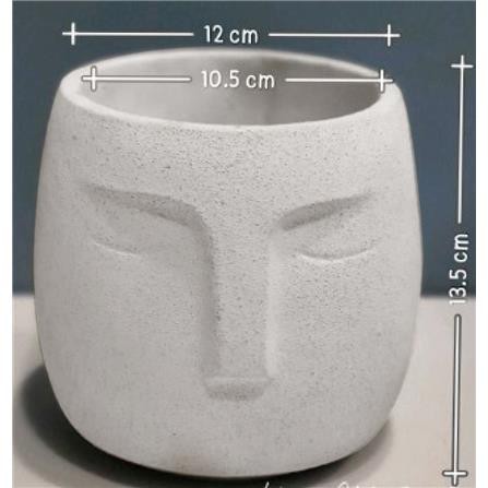 กระถางปูนหน้าคน บ้านปูนปั้น สีขาว ช่วยตกแต่งสวนของคุณให้ดูสวยงามมากขึ้น