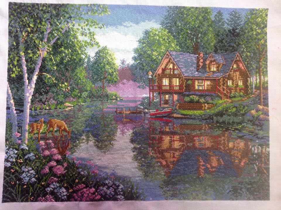 ม้า8ตัวมงคล ชุดปักครอสติส พิมพ์ลาย ครอสติสจีน งานฝีมือทำที่บ้าน DIY