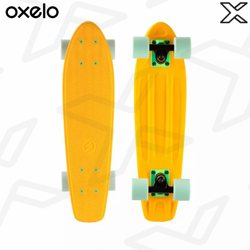 OXELO สเก็ตบอร์ดครุยเซอร์รุ่น Yamba 100 (สีเหลือง/เขียว)