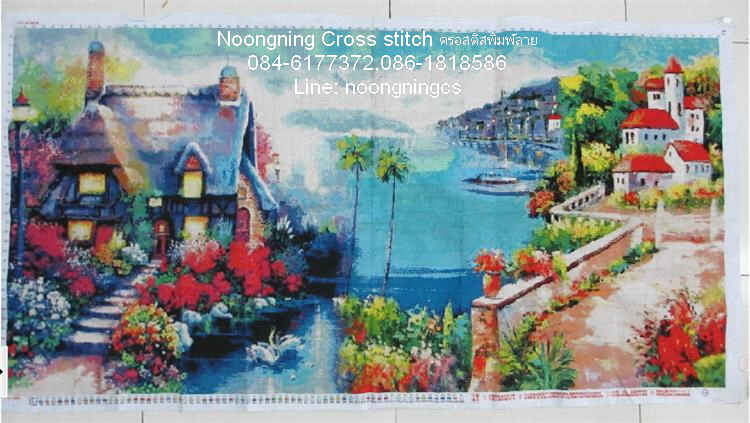 นาฬิกาคู่รัก ชุดปักครอสติช พิมพ์ลาย ครอสติสจีน งานฝีมือ DIY