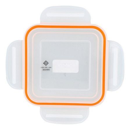 กล่องอาหารเหลี่ยม POPLOCK 9142 0.75 ลิตร สีส้ม เก็บอาหารโดยไม่มีกลิ่นออกมารบกวน